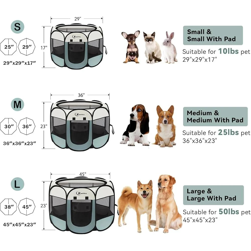 High Concerned Portable Pet Playpen Indoor Outdoor Kennel