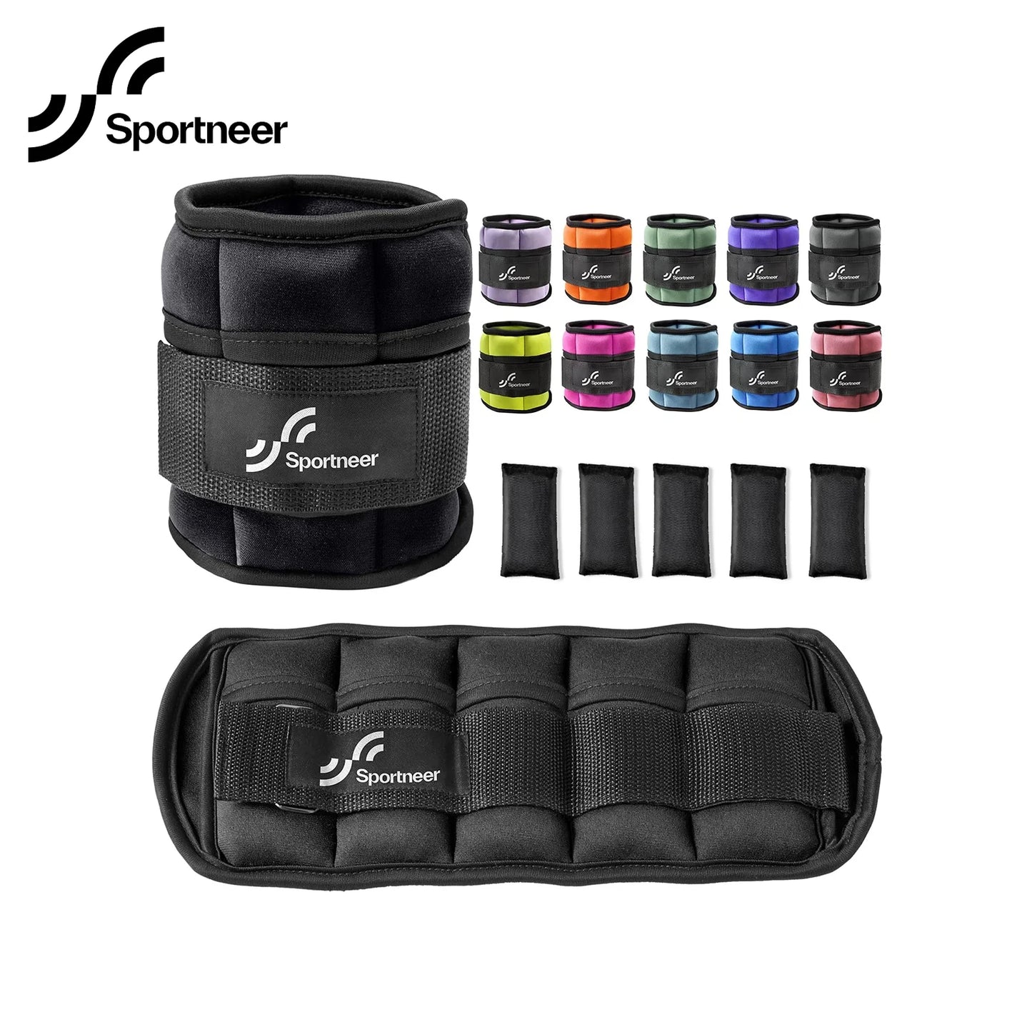 Sportneer Adjustable Ankle Weights 10lb Pair Gym Workouts