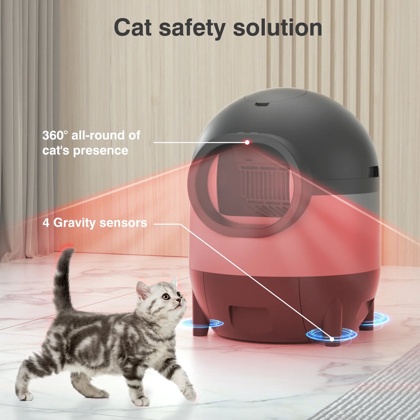 Self Cleaning Automatic Cat Litter Box Smart Toilet With App