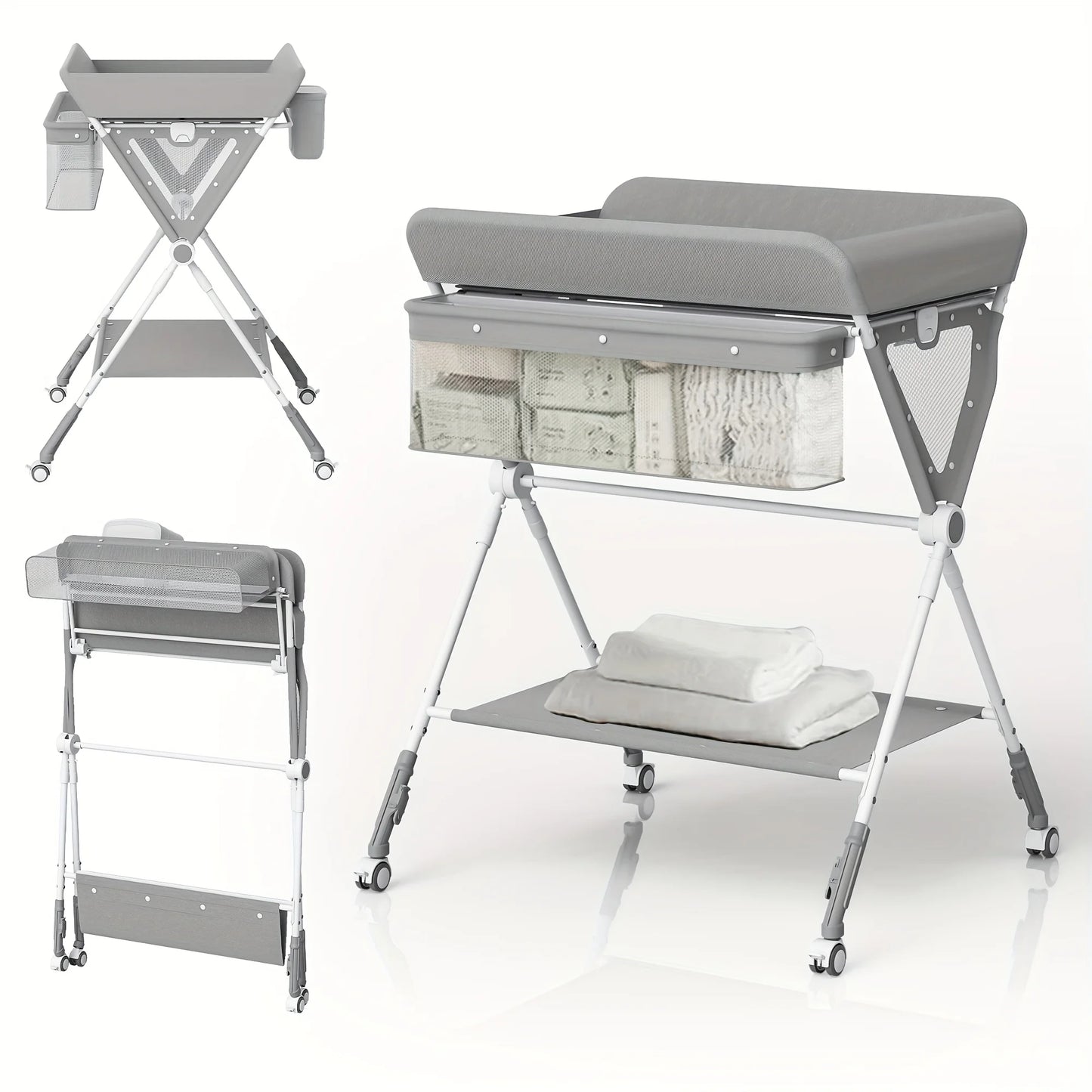 Sejoy Foldable Portable Baby Changing Table With Wheels