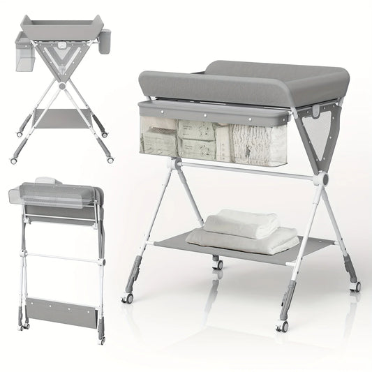 Sejoy Foldable Portable Baby Changing Table With Wheels