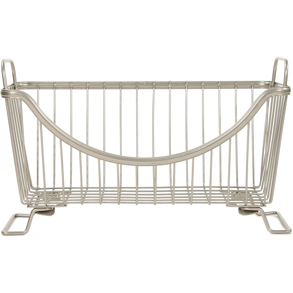 Stackable Storage Basket Small Steel Open Design For Pantry