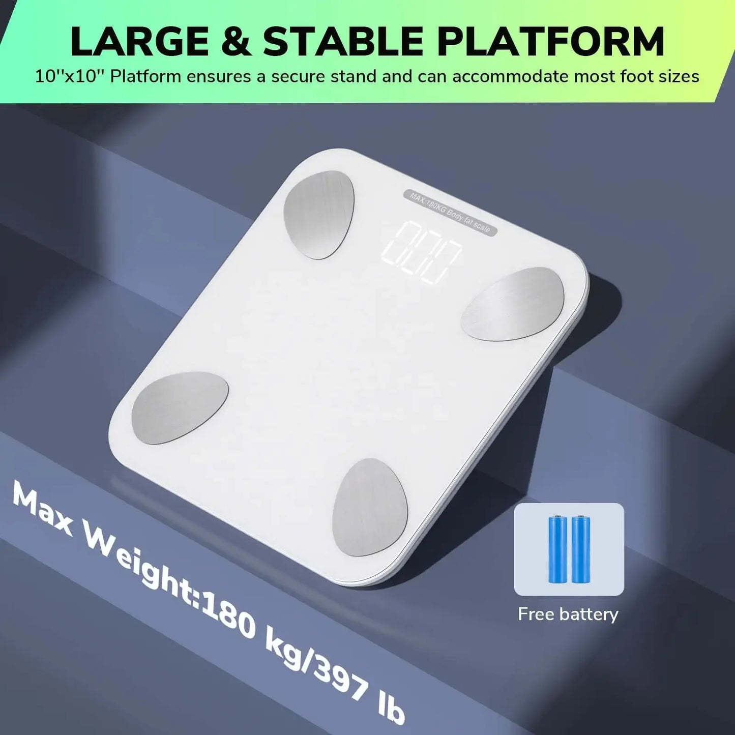 Smart Scale Weight Analyser with App 400 Pounds Battery Powered Daily Weight Tracking Essential Tool for Home Use