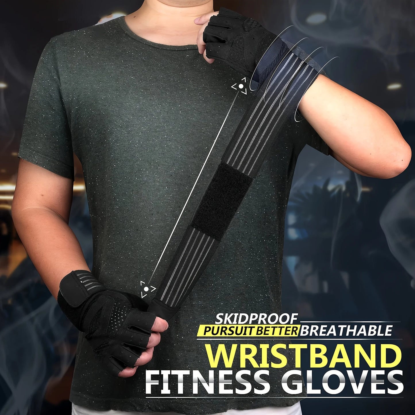 Fitness Weight Lifting Gloves with Wrist Support Adjustable Anti Slip Grip Durable Neoprene Breathable Design