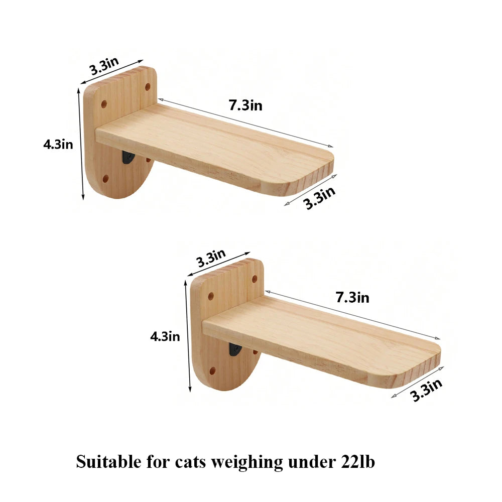 Cat Climbing Shelf Wall Mounted Four Step Stairway With Sisal Scratching Post For Cats Tree Tower Platform