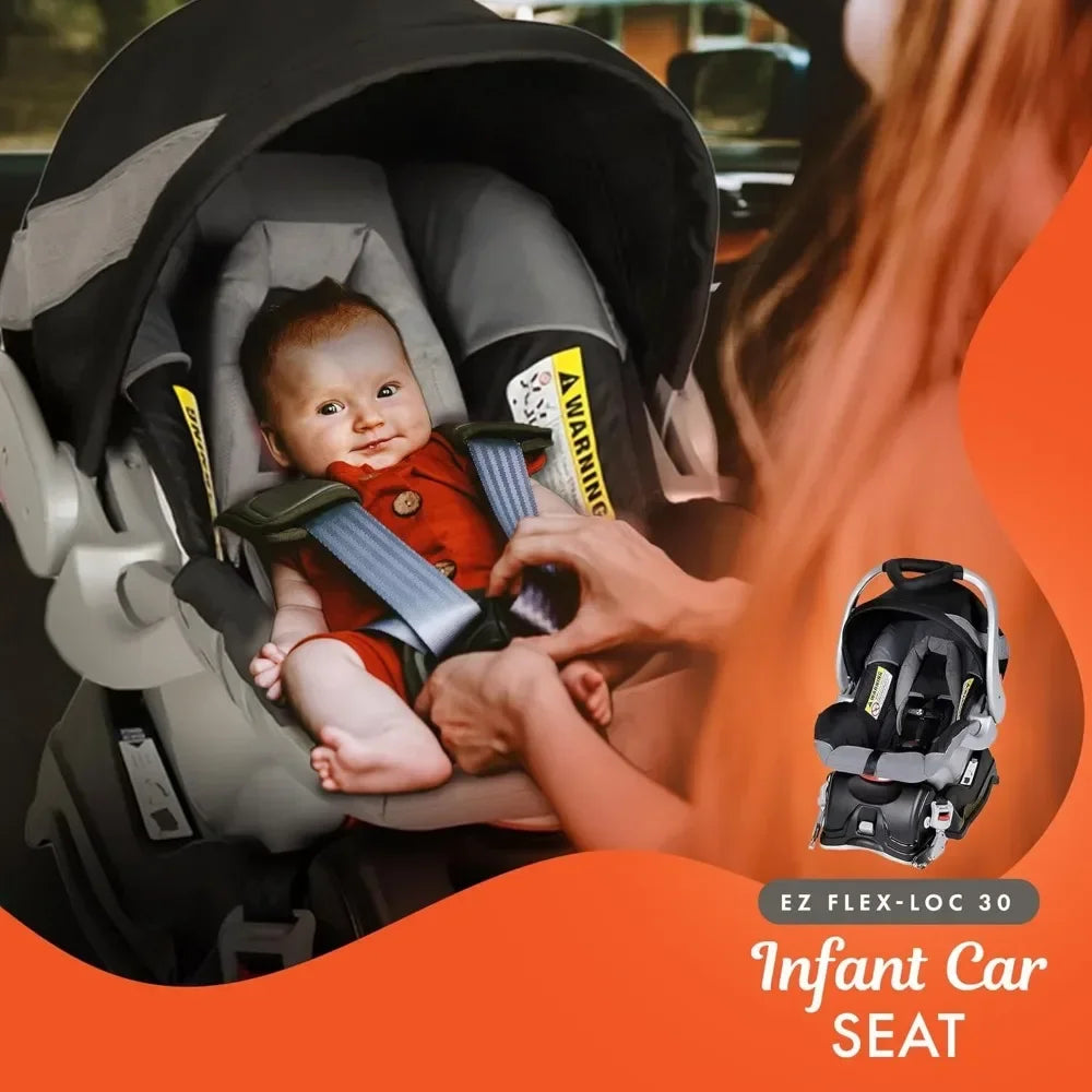 Best Selling Expedition Jogger Travel System with EZ Flex Loc Infant Car Seat Millennium White