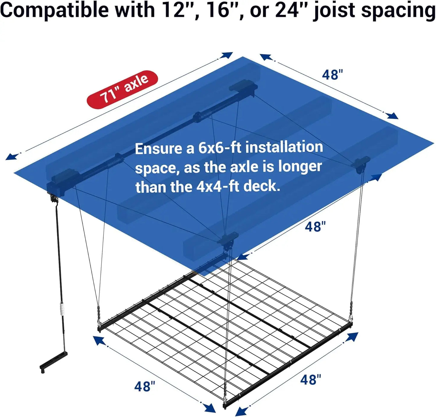 Garage Lifting Metal Rack 4x4 Feet Overhead Storage