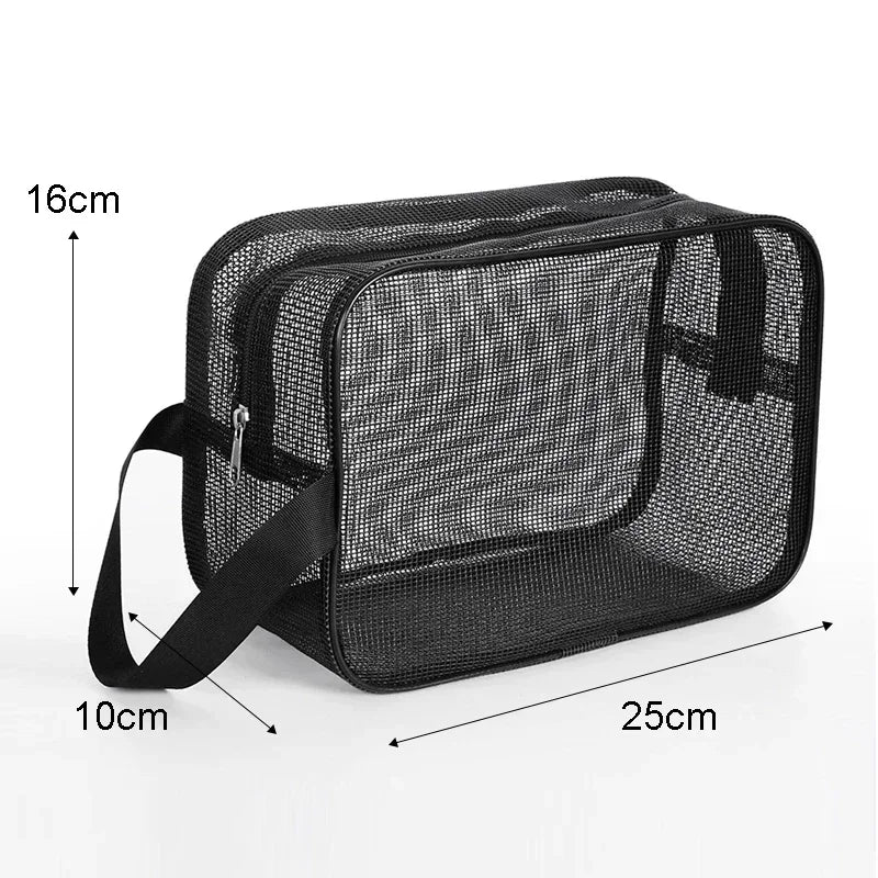 Mesh Wash Beach Bag For Travel Cosmetic Pouch Bath Organizer