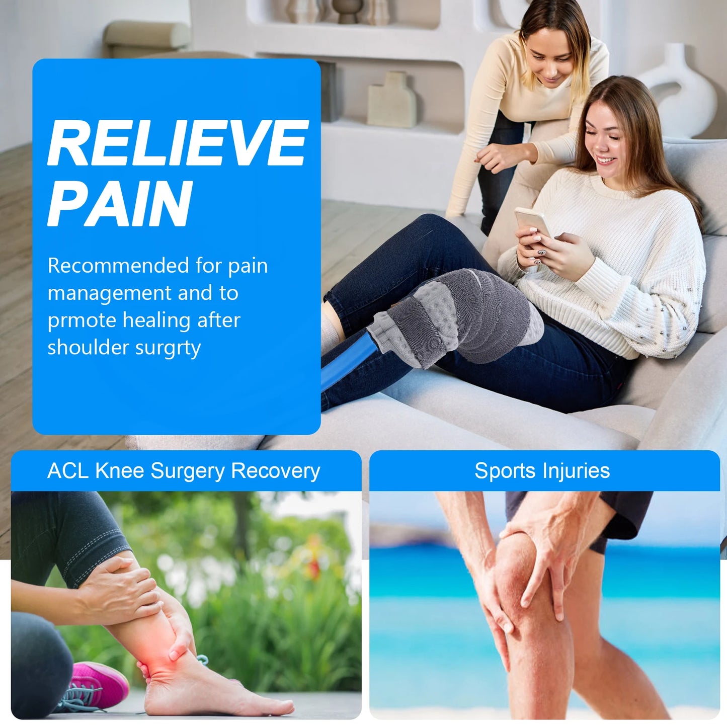 Ice Therapy Machine System for Knee Surgery Recovery Cold Therapy Unit for Pain Relief
