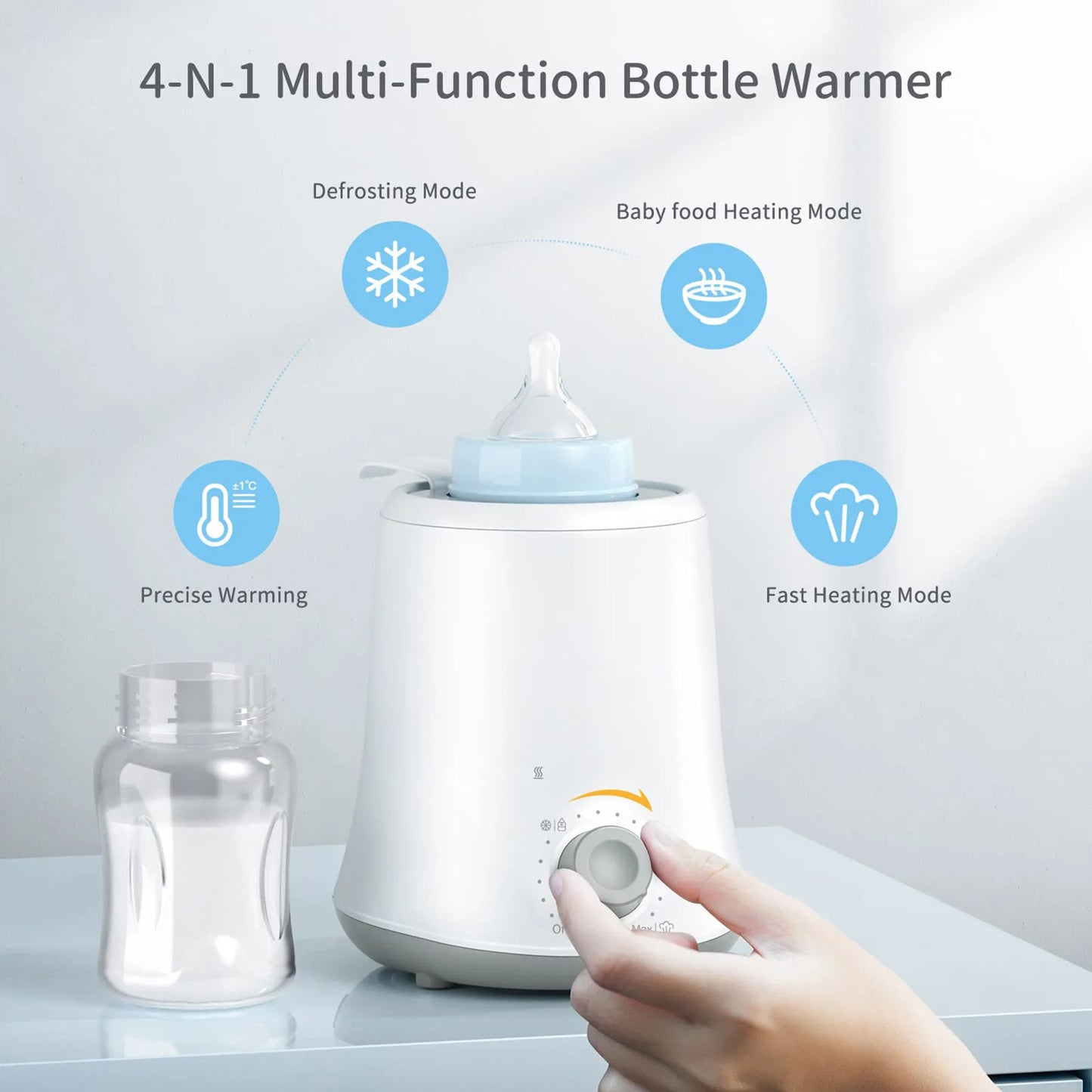 Kisdream Milk Warmer Multifunctional Baby Bottle Warmer With Fast Heat Auto Shut Off Food Grade PP Stainless Steel