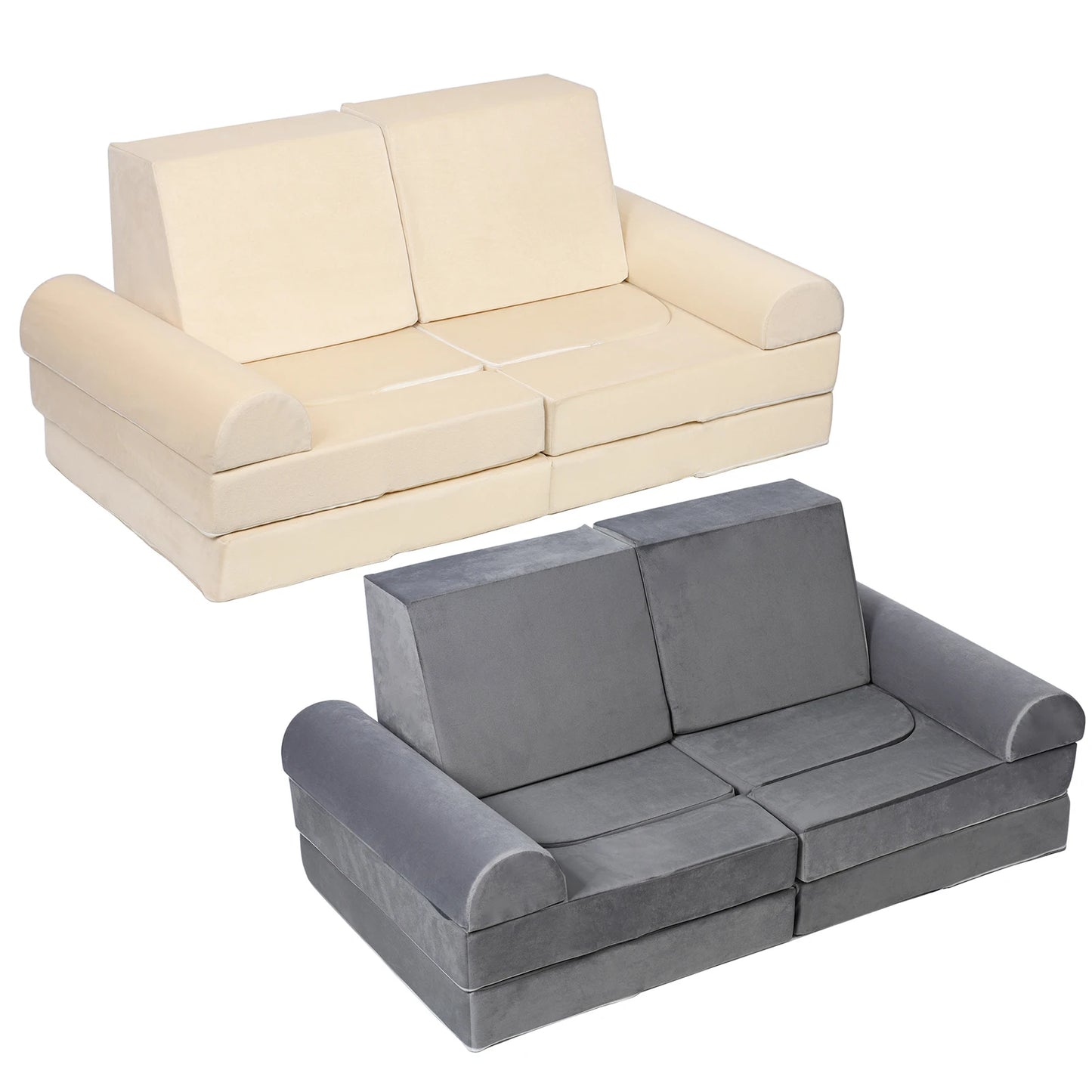 Diowewea Play Couch Kids Sofa With High Density Foam