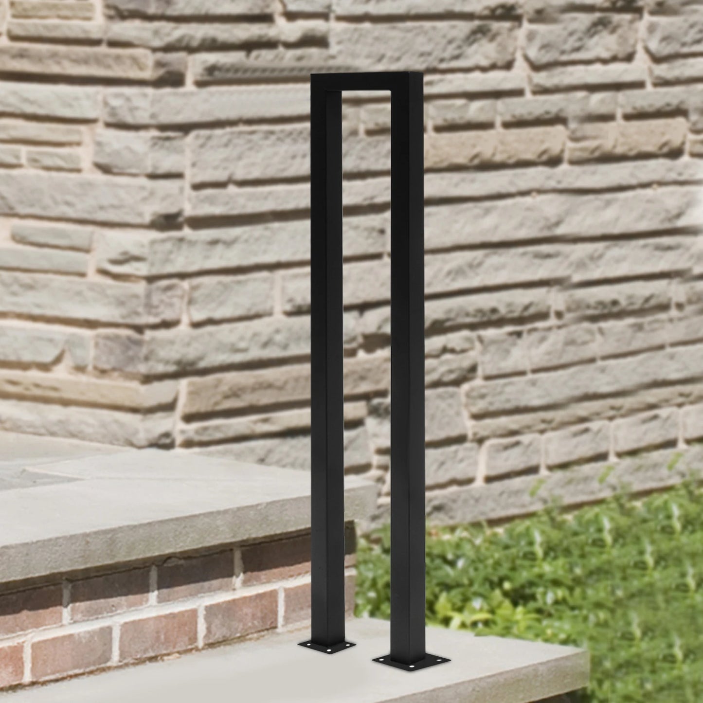 Modern U-Shaped Handrail for Stairs, Galvanized Iron with Rust-Resistant Coating, Pre-Drilled Holes for Quick Installation, Supp