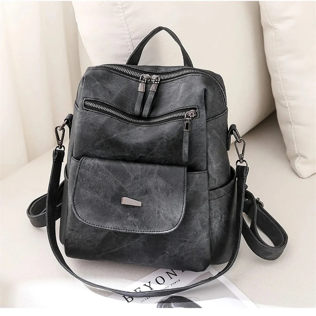 2025 New Waterproof PU Leather Backpack Purse for Women Casual Shoulder Handbags