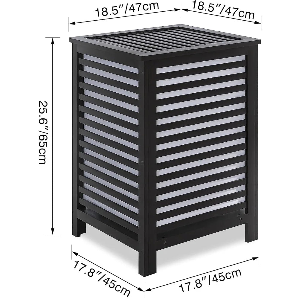 Double Laundry Hamper With Lid And Removable Liner Bag