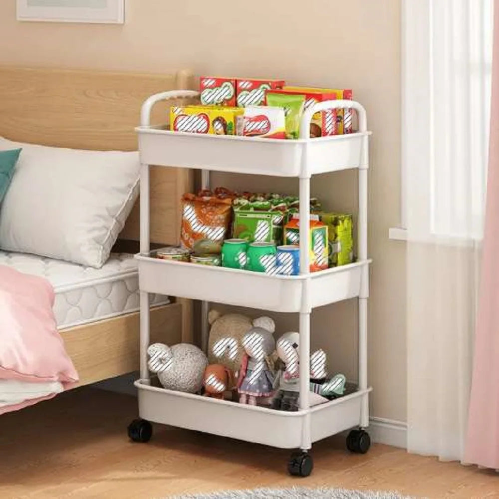 Hign-concerned 3/4-Tier Rolling Storage Cart Plastic Organizer