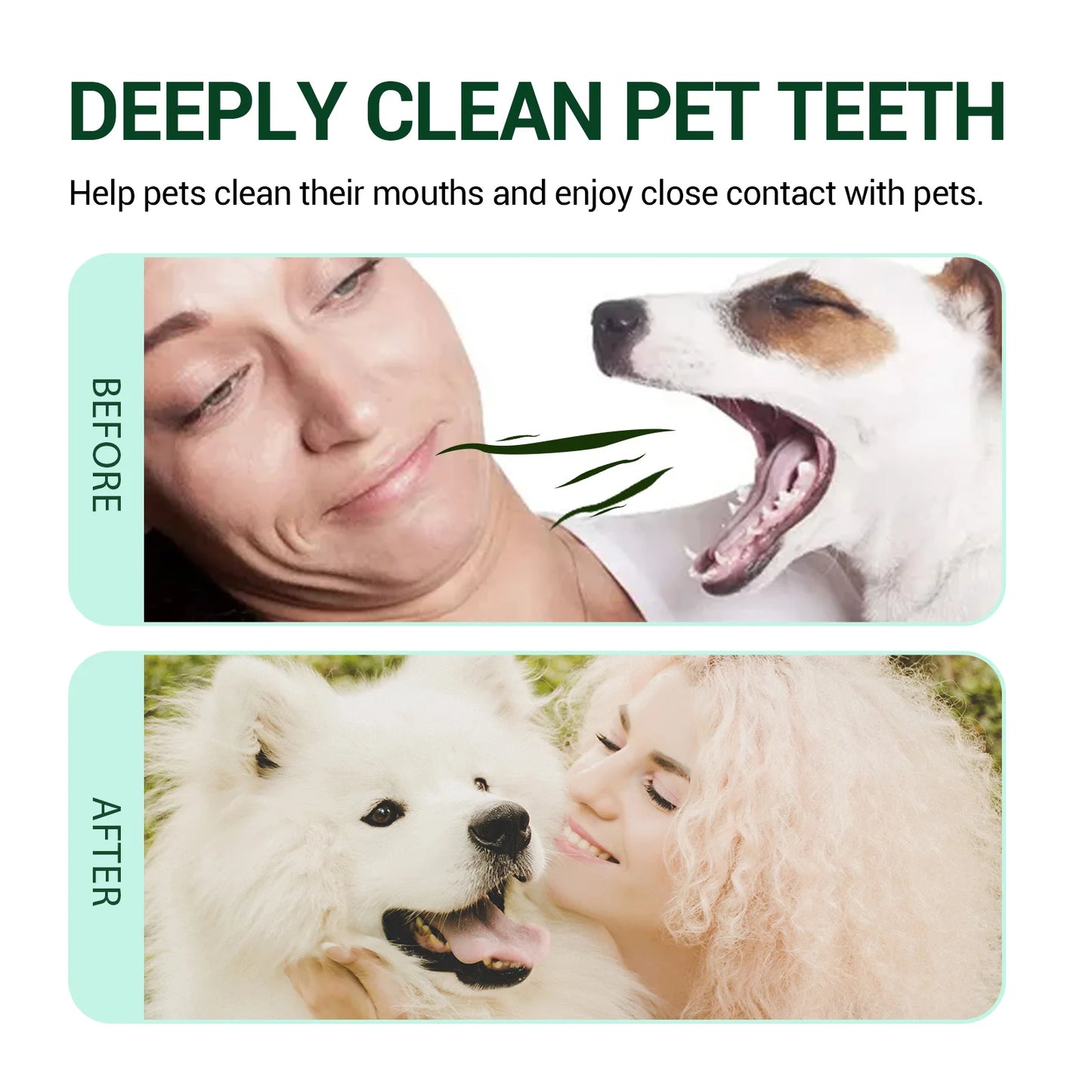 Pet Fresh Breath Cleanser for Dogs and Cats Teeth Water Oral Cleaning with Peppermint and Honeysuckle Extract