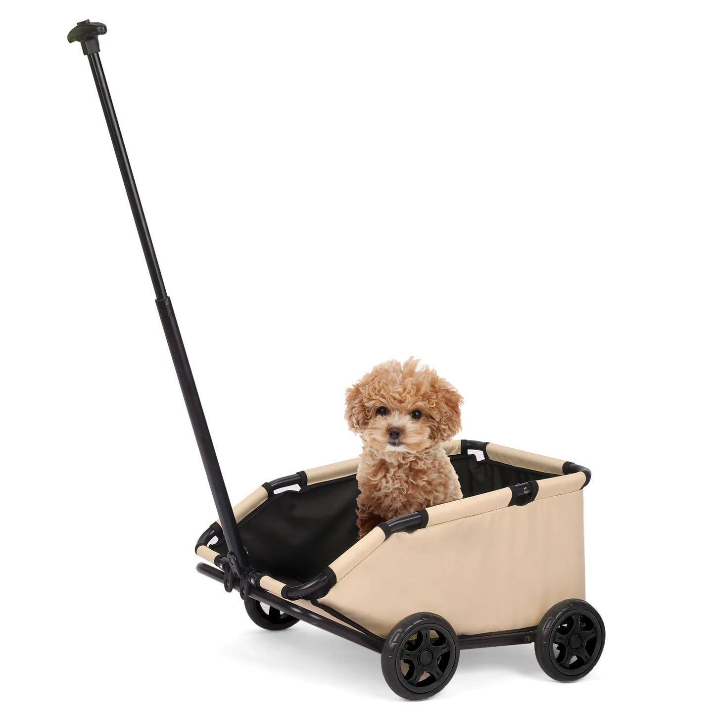 Small Pet Cart 4 Wheels Folding Dog Stroller Lightweight 360 Degree Rotating Trolley Pet Stroller for Small Cats and Dogs