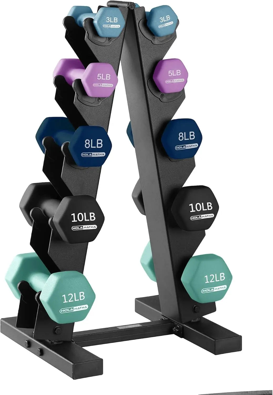 Neoprene Dumbbell Set With Rack For Home Strength Training