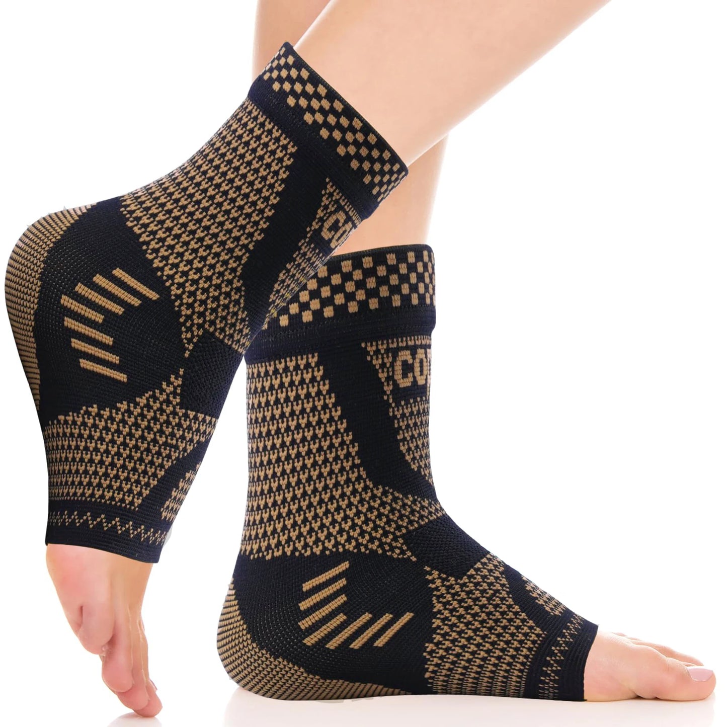 Copper Ankle Brace Compression Sleeve for Sprained Ankle