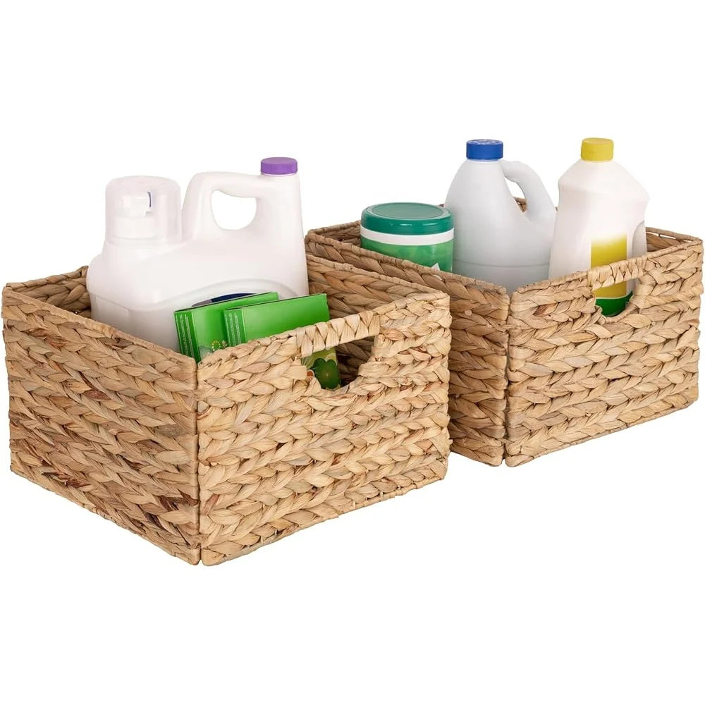 Premium Handwoven Portable Laundry Basket 2 Pack Handles