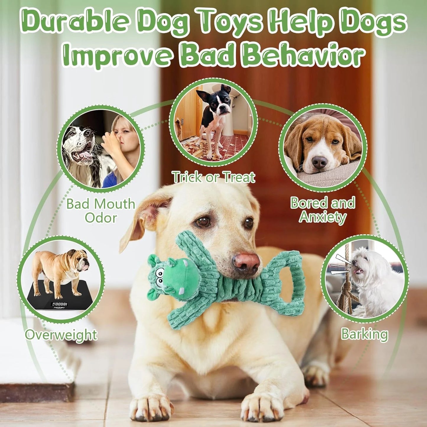 Soft Durable Adorable War Dog Design Squeaky Toys for Small Medium and Large Pets Hours of Entertainment