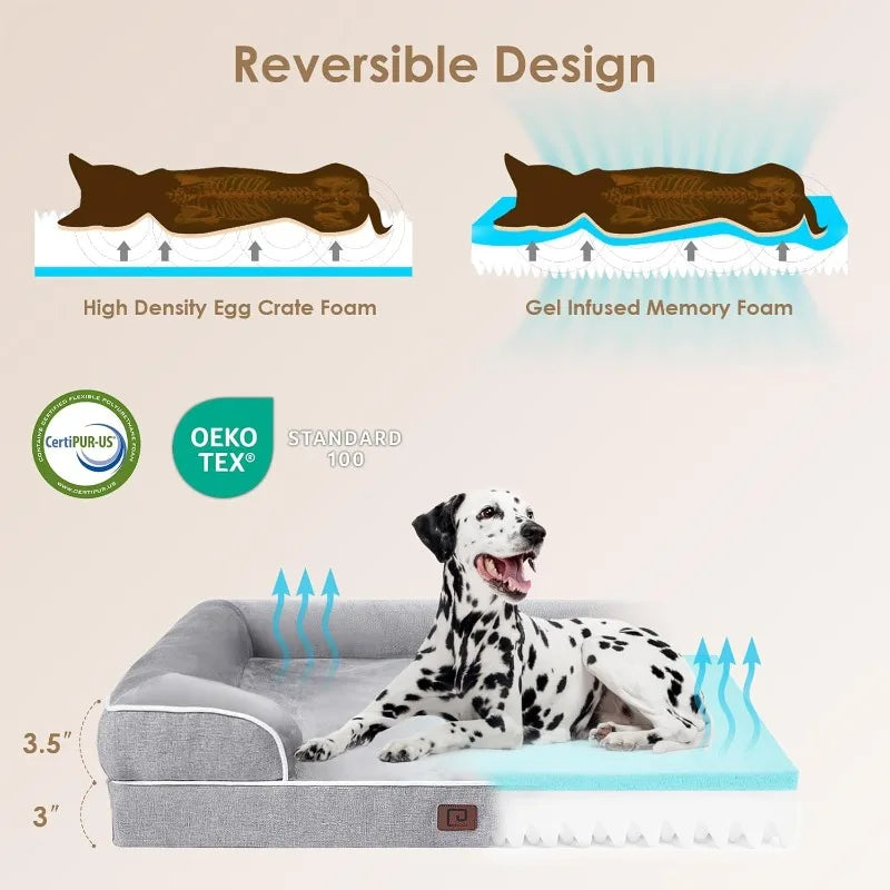Orthopedic XXL Dog Bed With Waterproof Memory Foam And Sides