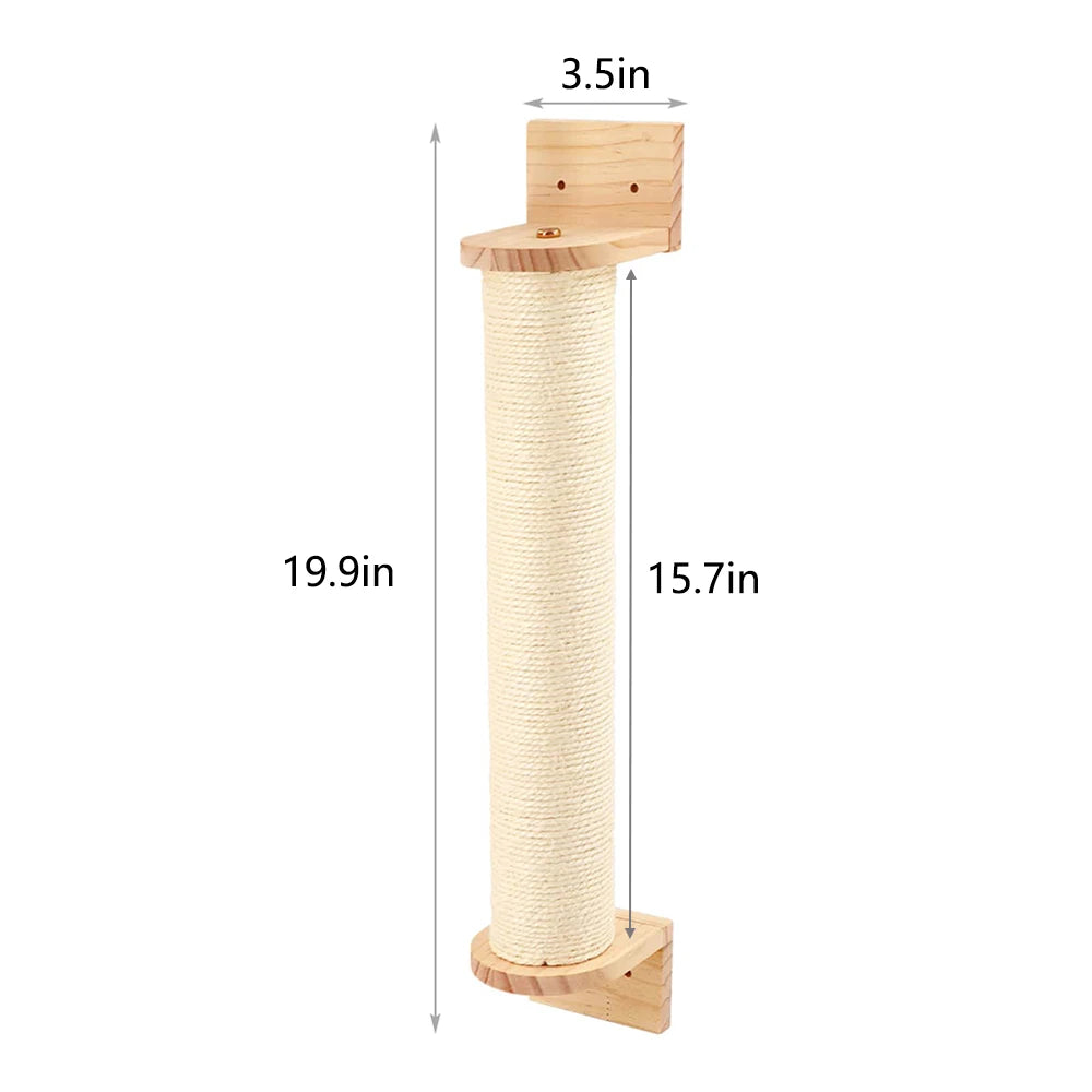 Cat Climbing Shelf Wall Mounted Four Step Stairway With Sisal Scratching Post For Cats Tree Tower Platform