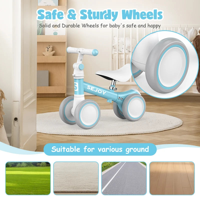 Sejoy Baby Balance Bike For Toddlers Four Wheels