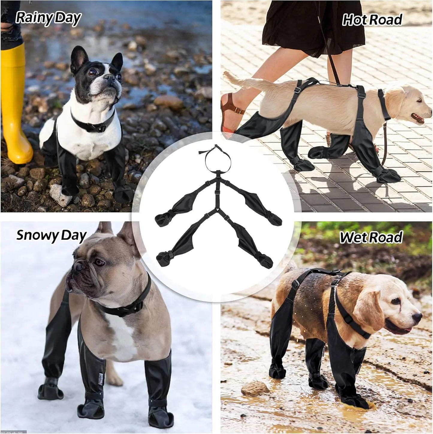 Outdoor Dog Boot Leggings Waterproof Paw Protectors for Small Medium Large Dogs