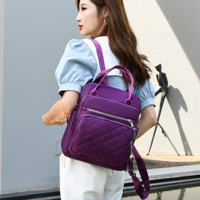 Women's Black Waterproof Travel Backpack Large Capacity