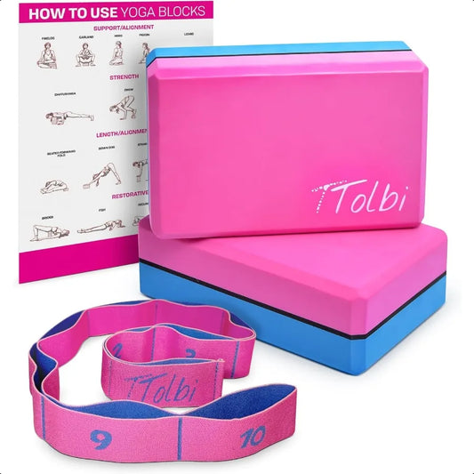 Hign-concerned Yoga Blocks 2 Pack With Dance Stretch Band Guide