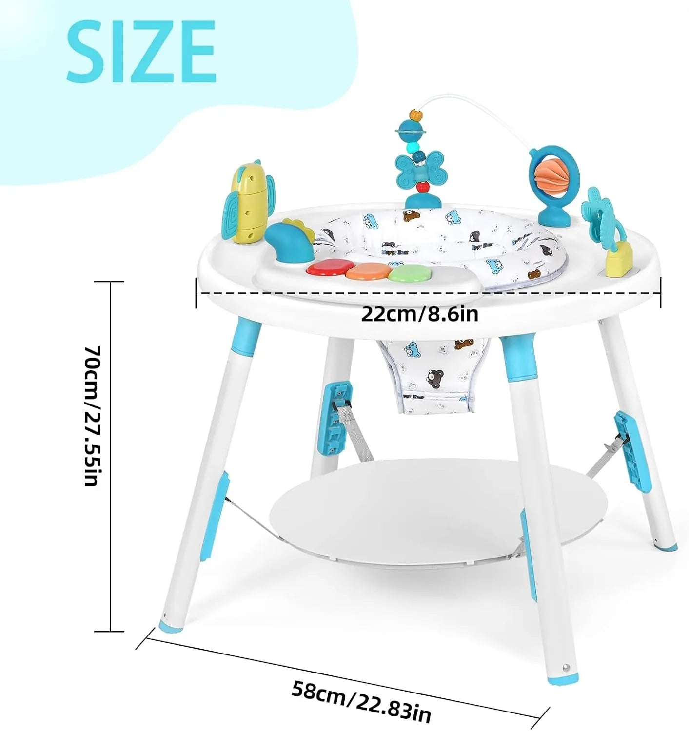 YEALEOCN Baby 3 In 1 Activity Center Jumper Table Toy