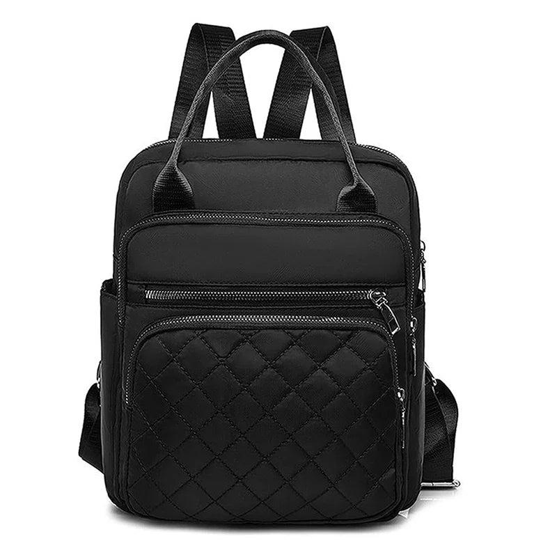 Women's Black Waterproof Travel Backpack Large Capacity