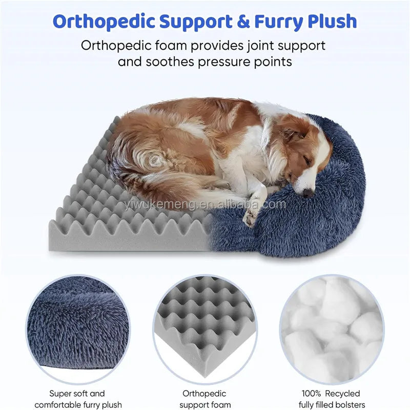 Jiangsu Thickened Orthopedic Dog Bed With Egg Sponge And Easy To Remove Washable Plush Cover