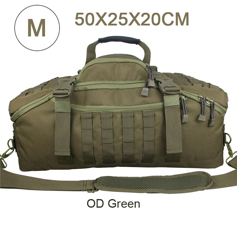 QCN Molle Tactical Travel Bag Gym Fitness Duffle Backpack