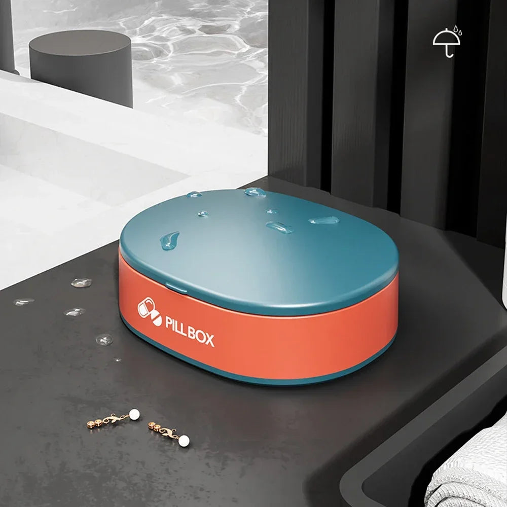 Hign-concerned 6 Compartment Travel Pill Organizer Portable Pill Case