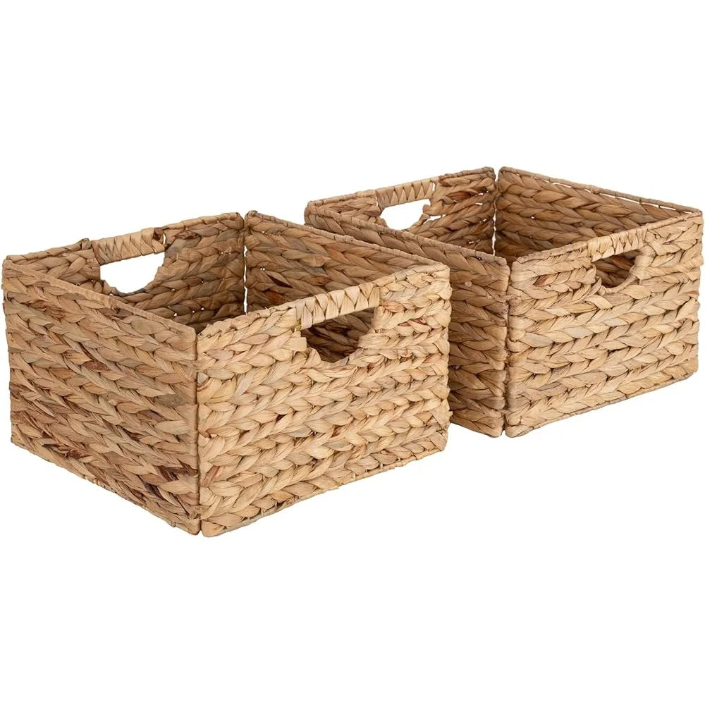 Premium Handwoven Portable Laundry Basket 2 Pack Handles