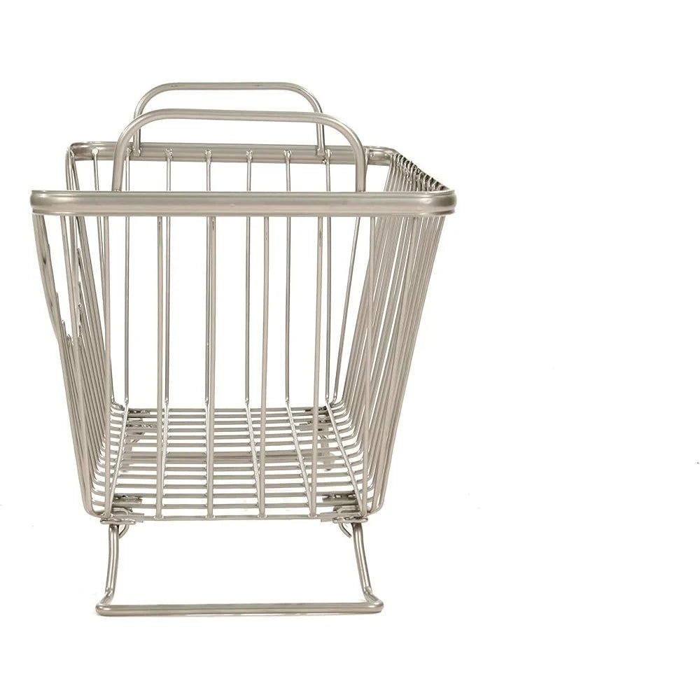 Stackable Storage Basket Small Steel Open Design For Pantry