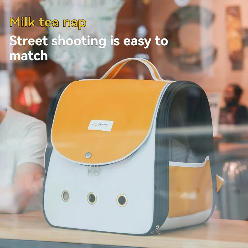Portable Cat Carrier Backpack Large Capacity Breathable Foldable Travel Bag