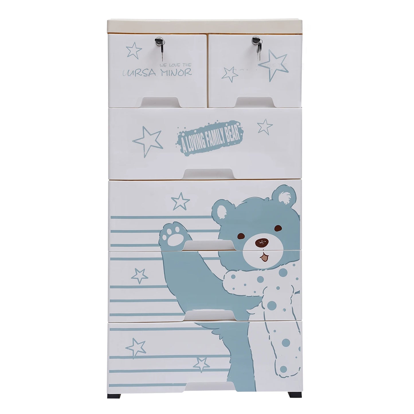 102cm 5 Layer Rolling Storage Cabinet Locks And Drawers