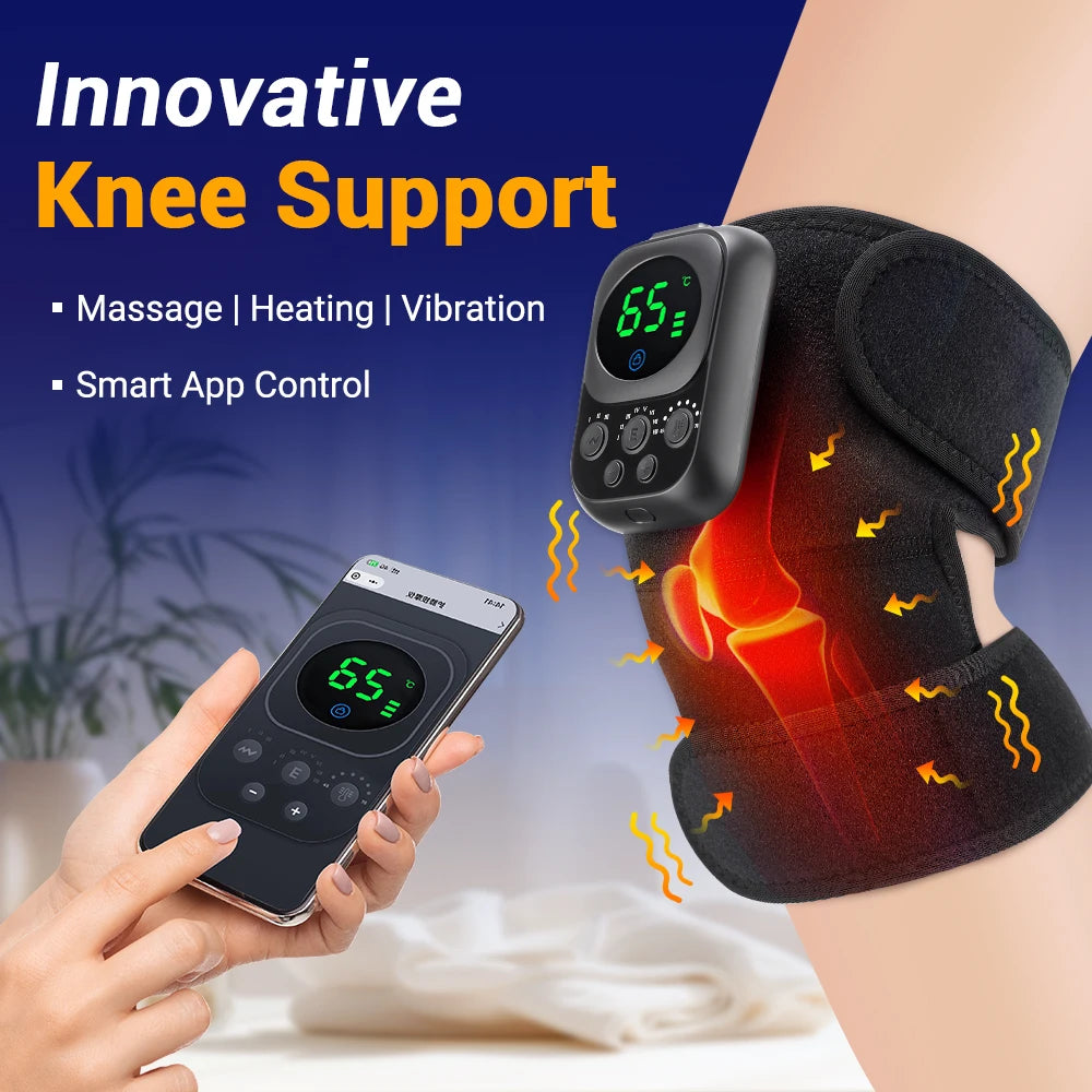 3 In 1 Shoulder Knee Elbow Heated Vibration Knee Massager Pad for Joint Pain Relief and Health Care