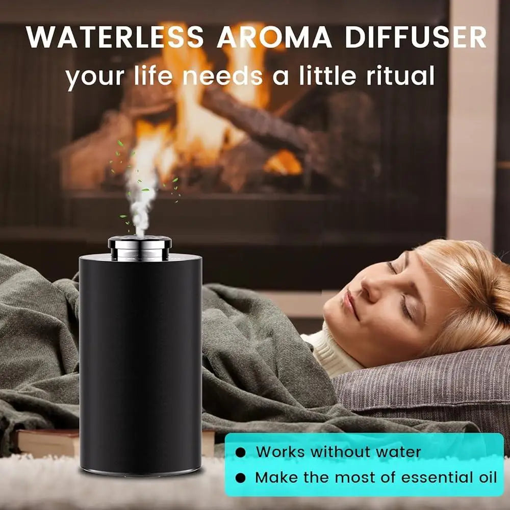 Cordless Waterless Essential Oil Diffuser Portable Aromatherapy Diffuser for Car Home Travel Rechargeable Mist Mode Automatic