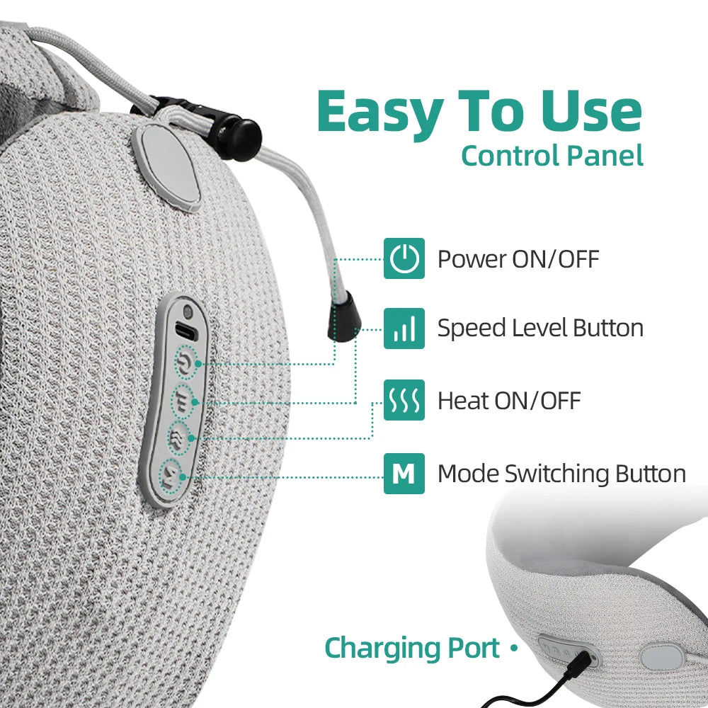 Viladepot U-Shaped Neck Massager Kneading Heat Vibration