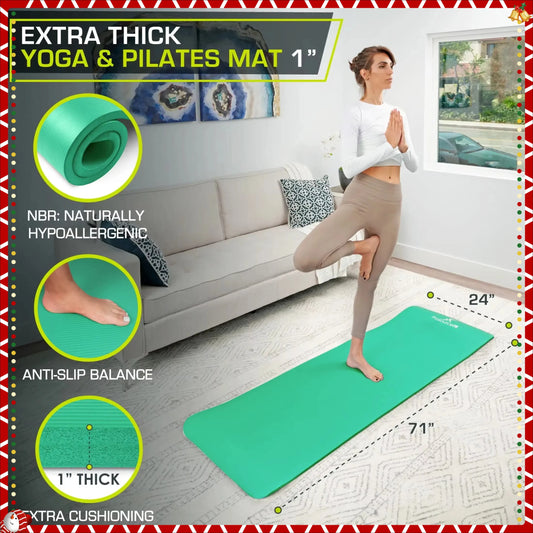 Non Slip Yoga Mat With High Density Cushioning For Home Workouts