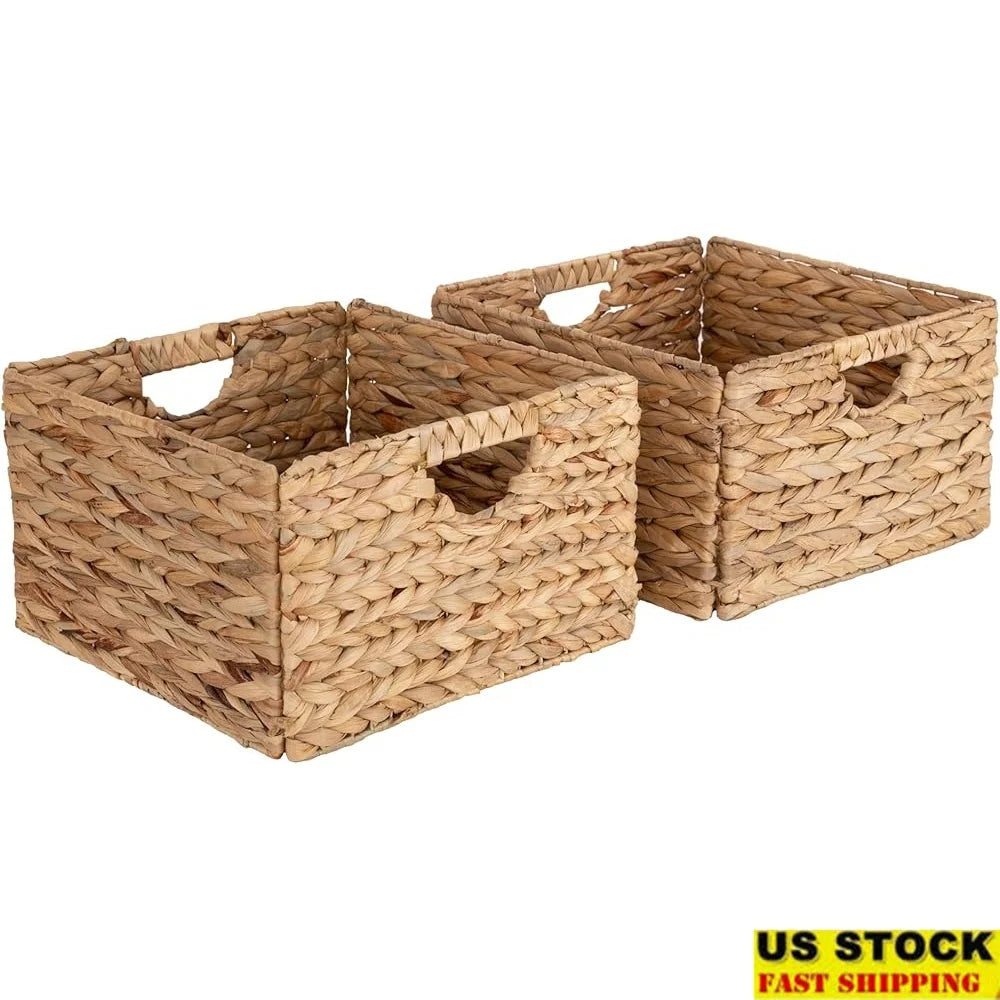 Premium Handwoven Portable Laundry Basket 2 Pack Handles