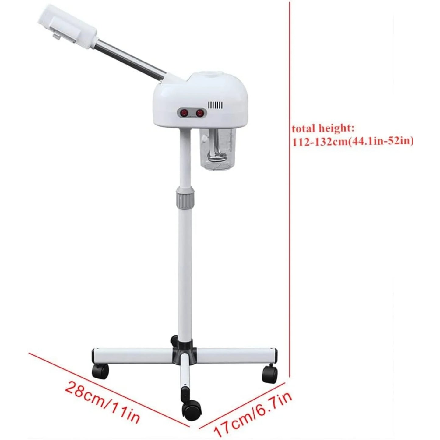 Professional Facial Steamer for Beauty Salon and Home with 360 Degree Rotating Nozzle for Skin Cleansing and Pore Unclogging
