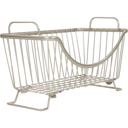 Stackable Storage Basket Small Steel Open Design For Pantry