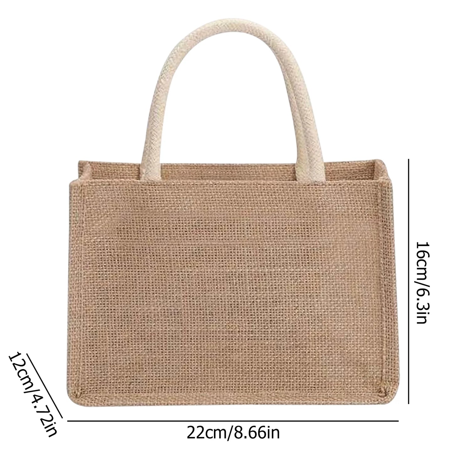 Reusable Women's Jute Tote Bags With Handles For Shopping