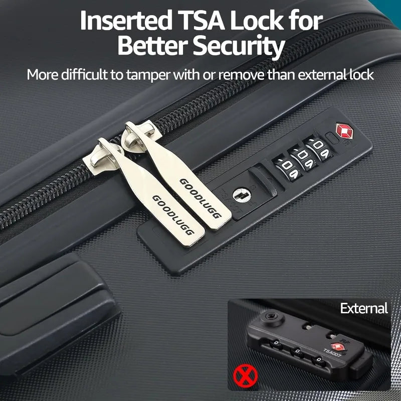 20 Inch Carry On Luggage with Spinner Wheels and TSA Approved Lock Lightweight Hardside Suitcase for Travel