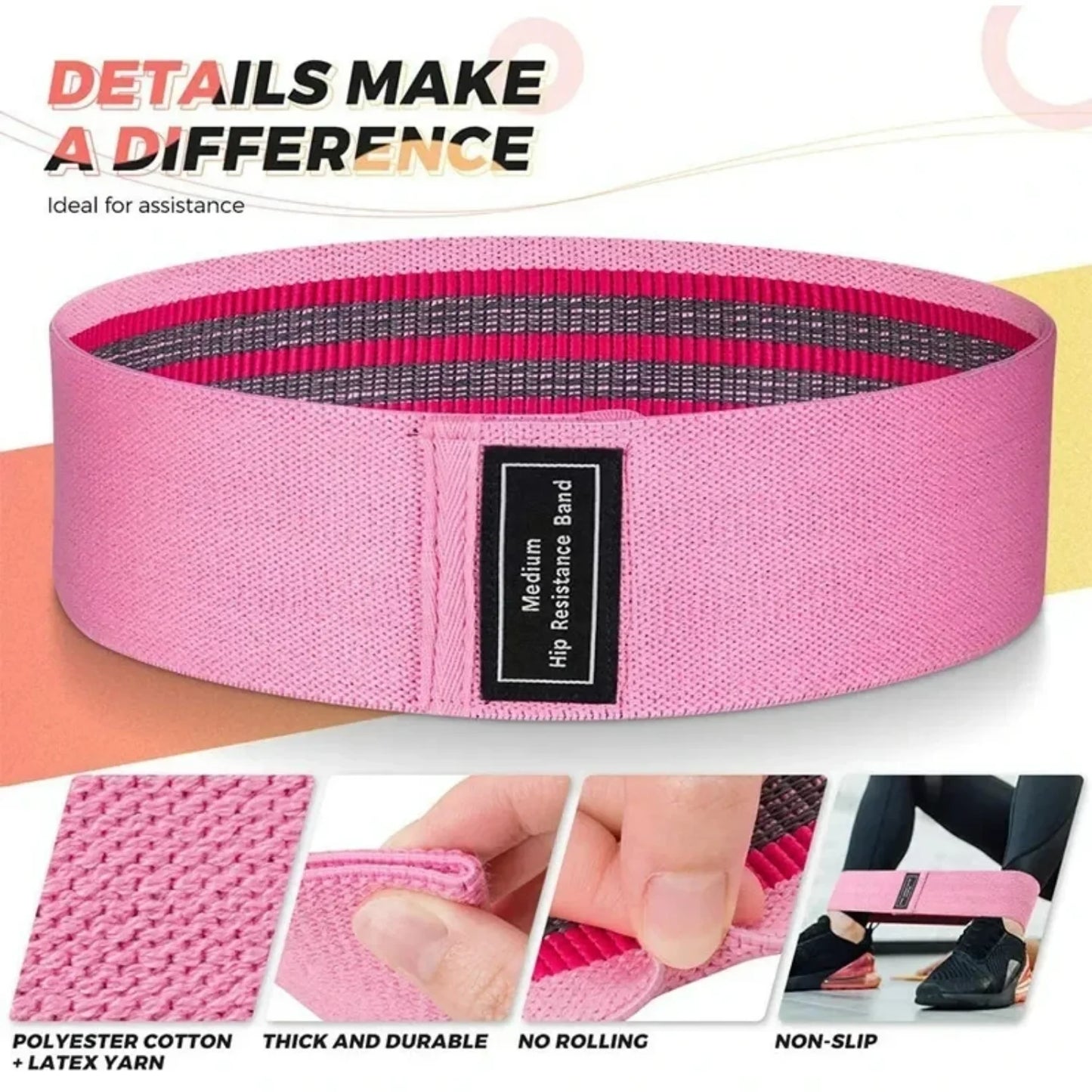 1 2 3PCS Elastic Bands Fitness Resistance Bands Yoga Pilates Circle Expander Bands Gym Training Workout Equipment